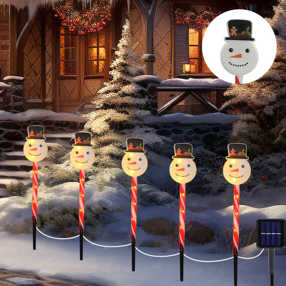 SolarPowered Christmas Snowman Lights With Clear Tubes 8 Lighting Modes Ideal For Christmas Party D 3
