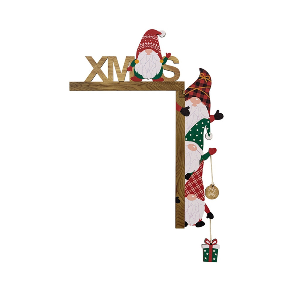 Santa Claus Door Sign Decor, DIY Wooden Door Frame Ornament, Christmas Door Corner Frame Decoration, For Xmas Home Party