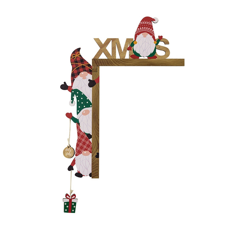 Santa Claus Door Sign Decor, DIY Wooden Door Frame Ornament, Christmas Door Corner Frame Decoration, For Xmas Home Party