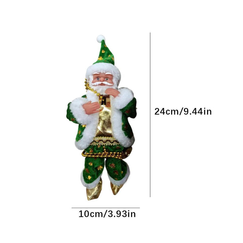 Christmas Decorations Santa Claus Doll with Light Music, Santa Claus Climbing Beads, Family Party Decorations Christmas