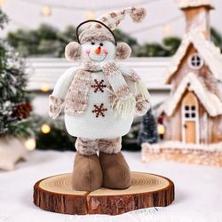 merry christmas snowman ornament, party decoration kids xmas, santa claus doll, navidad natal, new year gift