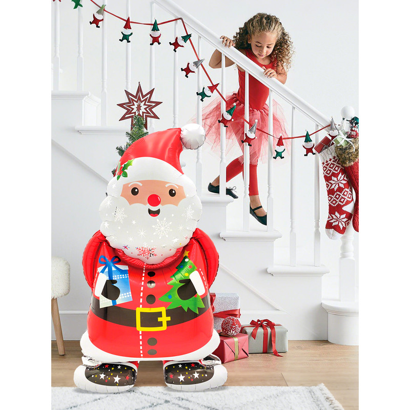 Christmas Party Decoration Santa Claus Aluminum Foil Balloon Holiday Party Santa Claus Theme New Ye 3