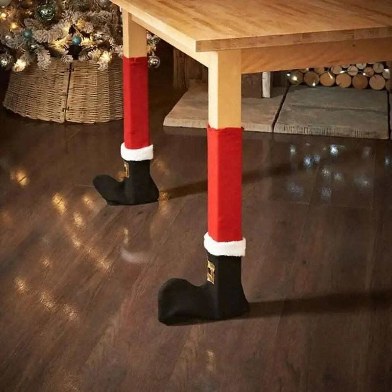 Christmas Decorations Dining Chair Cover Table Feet Protector Christmas Table Foot Socks Home Party 0