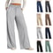 Solid Drawstring Straight Leg Sweatpants Casual High Waist Loose Pants Womens Clothing 9