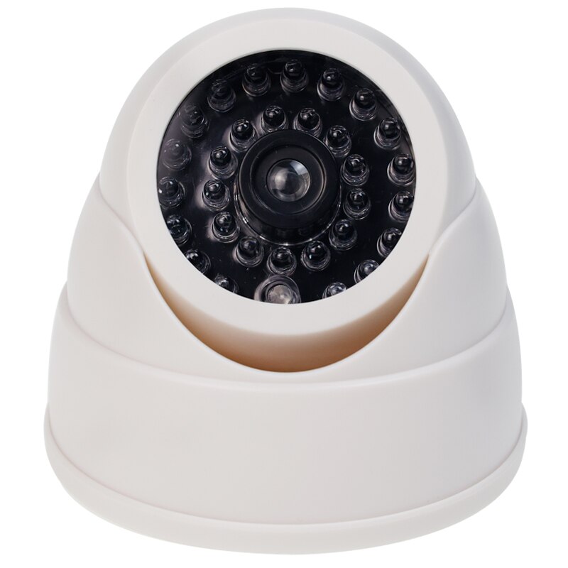 Indoor Outdoor Fake Dome Security Camera Dummy Fake Camera With LED Red Light Battery Operated 0
