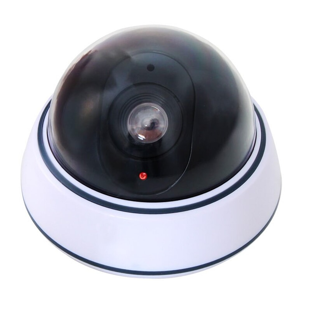 Indoor Outdoor Fake Dome Security Camera Dummy Fake Camera With LED Red Light Battery Operated 8