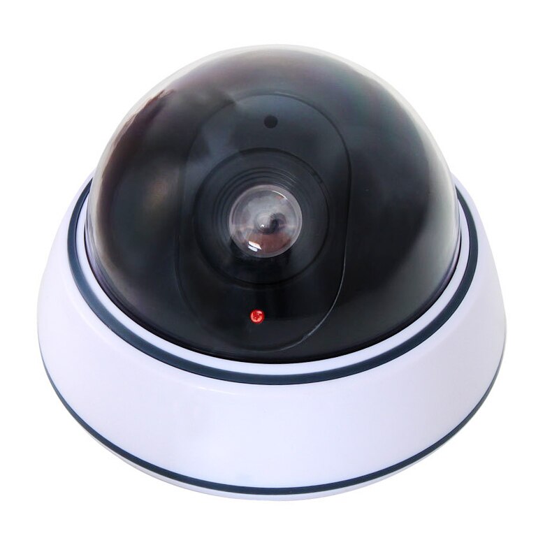 Indoor Outdoor Fake Dome Security Camera Dummy Fake Camera With LED Red Light Battery Operated 8