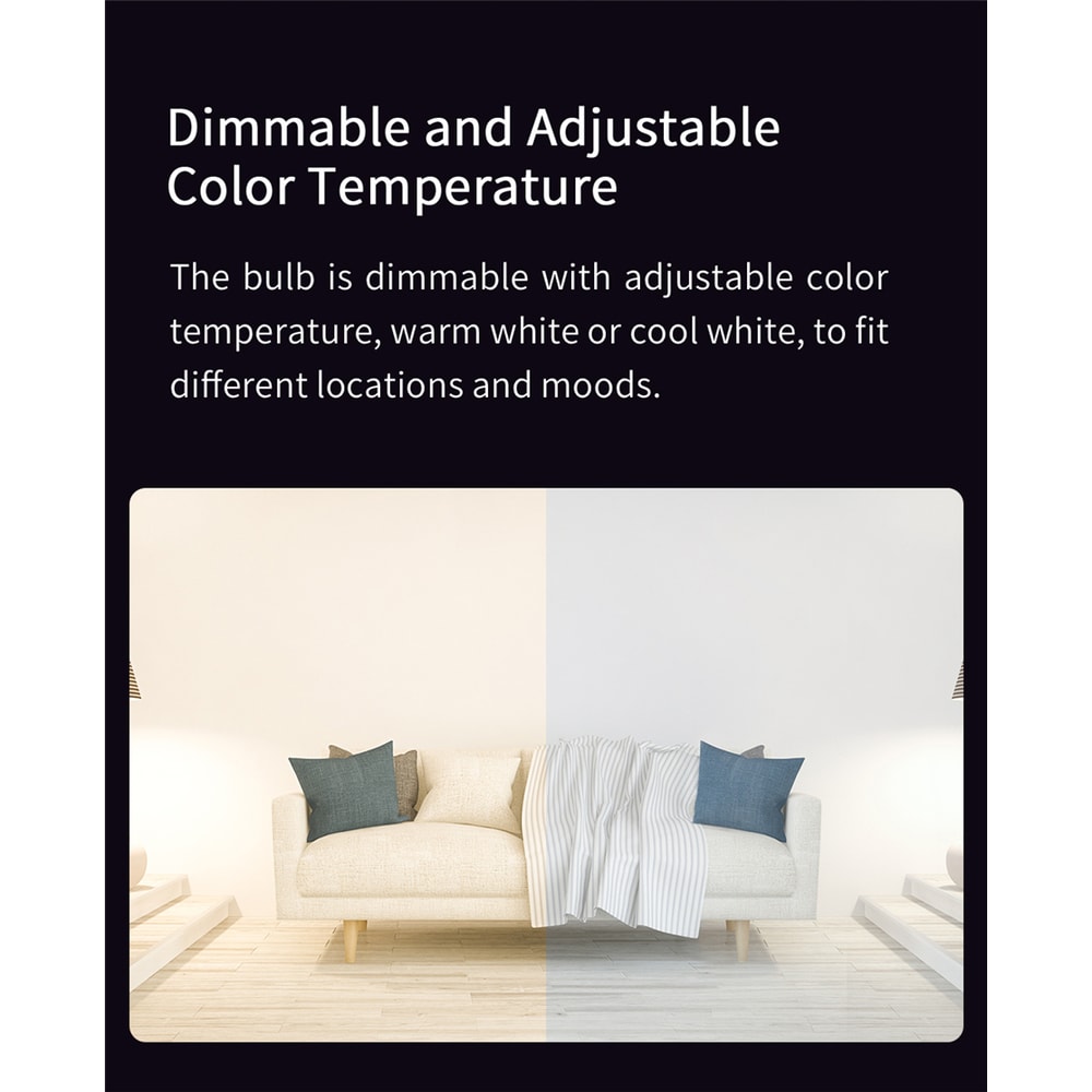 Yeelight Smart LED Bulb Global Version WiFi Voice Control Dimmable Compatible With Google Home 5