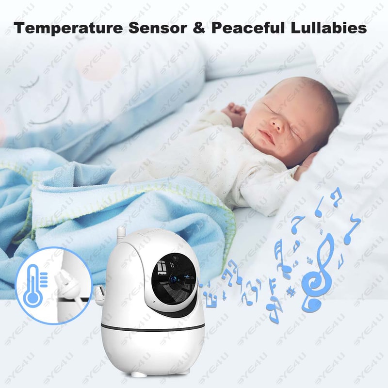 Baby Monitor Video Camera PTZ Zoom Babyphone Cam Surveillance Cameras Temperature Sensor Lullaby Se 5