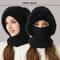 Winter Warm Knitted Hat Fashion Windproof Scarf Mask Onepiece Hat With Fluff Thickening For Women 5