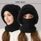 Winter Warm Knitted Hat Fashion Windproof Scarf Mask Onepiece Hat With Fluff Thickening For Women 5