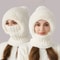 Winter Warm Knitted Hat Fashion Windproof Scarf Mask Onepiece Hat With Fluff Thickening For Women 7