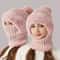 Winter Warm Knitted Hat Fashion Windproof Scarf Mask Onepiece Hat With Fluff Thickening For Women 8