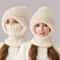 Winter Warm Knitted Hat Fashion Windproof Scarf Mask Onepiece Hat With Fluff Thickening For Women 9