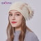 Real Fur Pom Pom Beanies For Women Wool Knitted Thick Warm Winter Lined Fashion Ski Caps Lady Hat 11