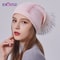 Real Fur Pom Pom Beanies For Women Wool Knitted Thick Warm Winter Lined Fashion Ski Caps Lady Hat 12
