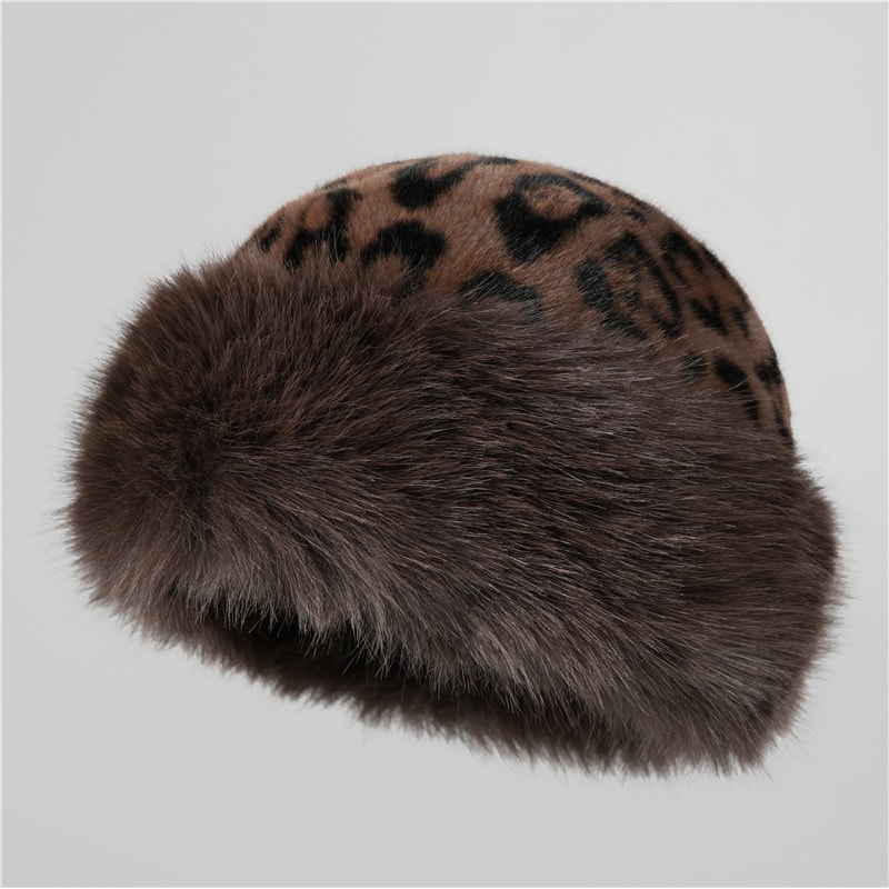 Fluffy Fur Fisherman Hat Windproof Winter Plush Ear Protection Cap Keep Warm Headgear For Women Fas 6