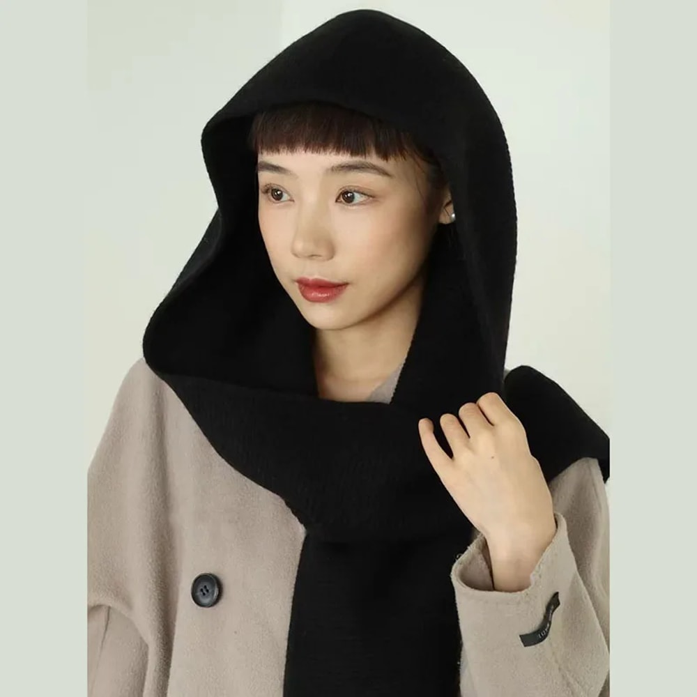 Winter Wool Big Sophie Scarf Oversize Hood Balaclava Bomber Hat Women Windproof Ear Protection Warm 7