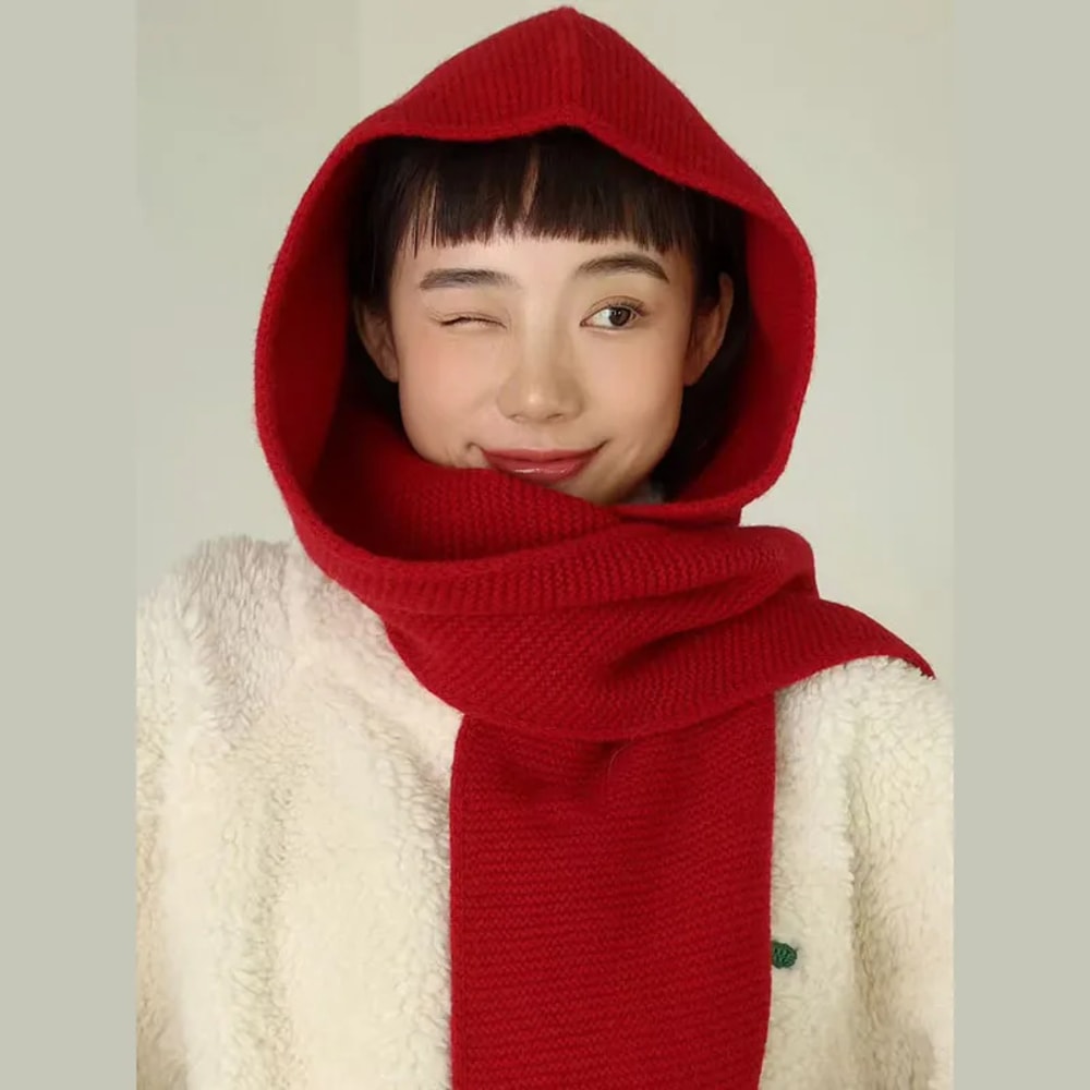 Winter Wool Big Sophie Scarf Oversize Hood Balaclava Bomber Hat Women Windproof Ear Protection Warm 8