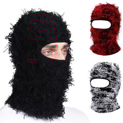 windproof full face cover ski mask hat balaclava knitted beanie camouflage winter warm neck hat for men and women