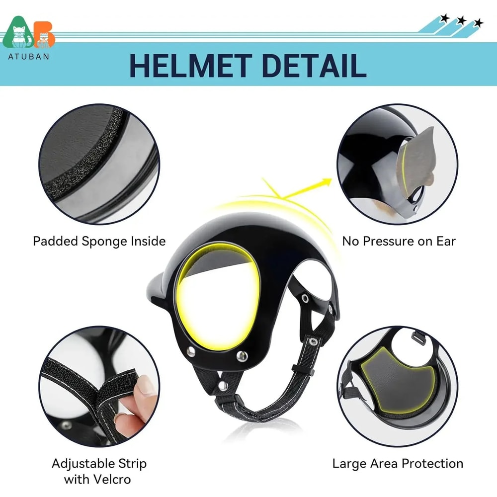 Pet Motorcycle Helmet Hat For Small Dogs Dog Helmet And Goggles Set With Adjustable Straps For Pupp 3