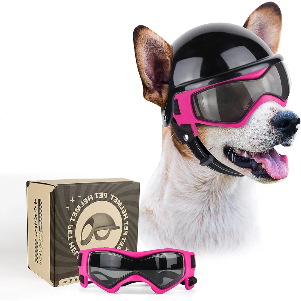 Pet Motorcycle Helmet Hat For Small Dogs Dog Helmet And Goggles Set With Adjustable Straps For Pupp 7