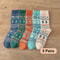 Man Women Socks Retro Style Flower Pattern Thick Warm Winter Socks 4