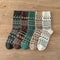 Man Women Socks Retro Style Flower Pattern Thick Warm Winter Socks 7