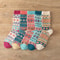 Man Women Socks Retro Style Flower Pattern Thick Warm Winter Socks 8