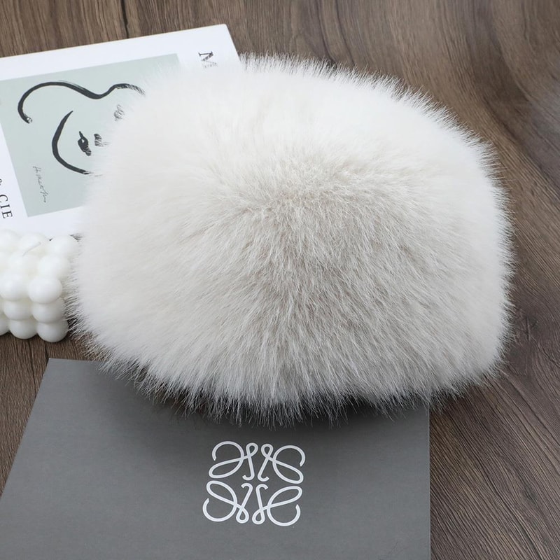 Fluffy Fur Winter Hat Womens Ski Cap Thick Warm Windproof Faux Fur Russian Fishermans Mink Snow Hat 9