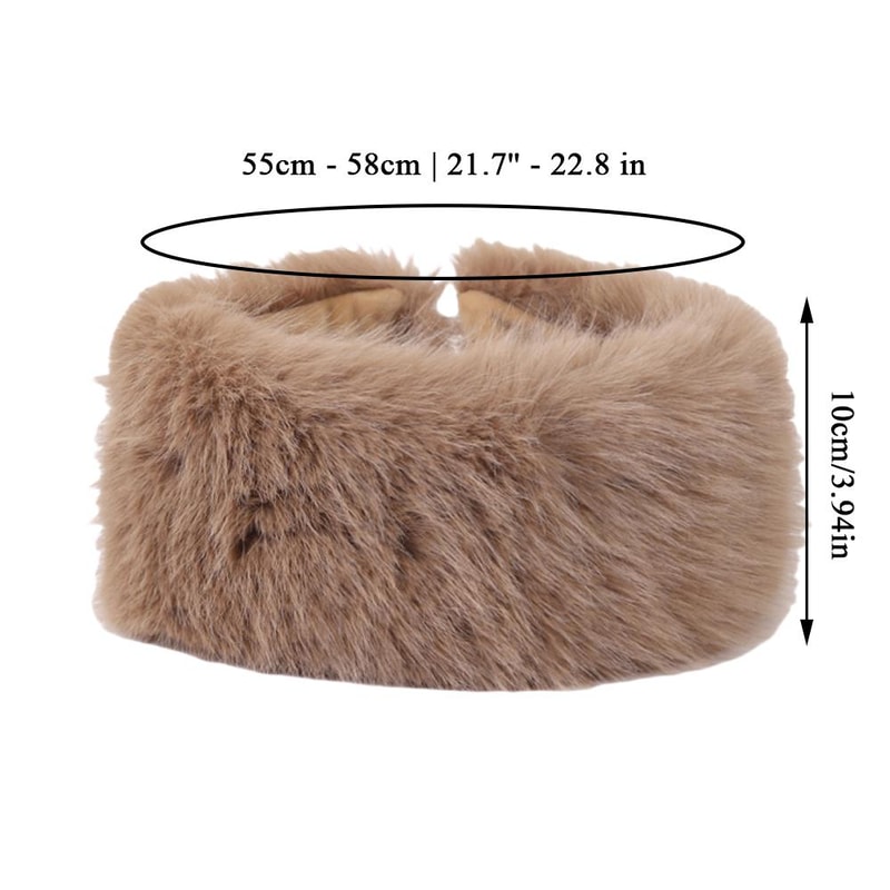 Plush Thickened Winter Headband Solid Color Ear Warmer for Ski Cap Outdoor Windproof Head Cover