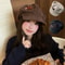 Button Vintage Corduroy Beret Hat For Women Brown Octagonal Caps Autumn Winter Painter Artist Hats 1
