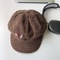 Button Vintage Corduroy Beret Hat For Women Brown Octagonal Caps Autumn Winter Painter Artist Hats 5