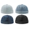 Solid Color Denim Docker Cap Adjustable Brimless Skullcap Beanie Sailor Cap For Men Women Bucket Da 1