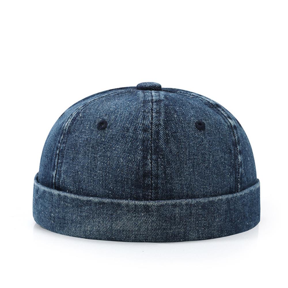 Solid Color Denim Docker Cap Adjustable Brimless Skullcap Beanie Sailor Cap For Men Women Bucket Da 6