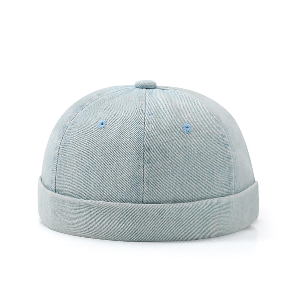 Solid Color Denim Docker Cap Adjustable Brimless Skullcap Beanie Sailor Cap For Men Women Bucket Da 8