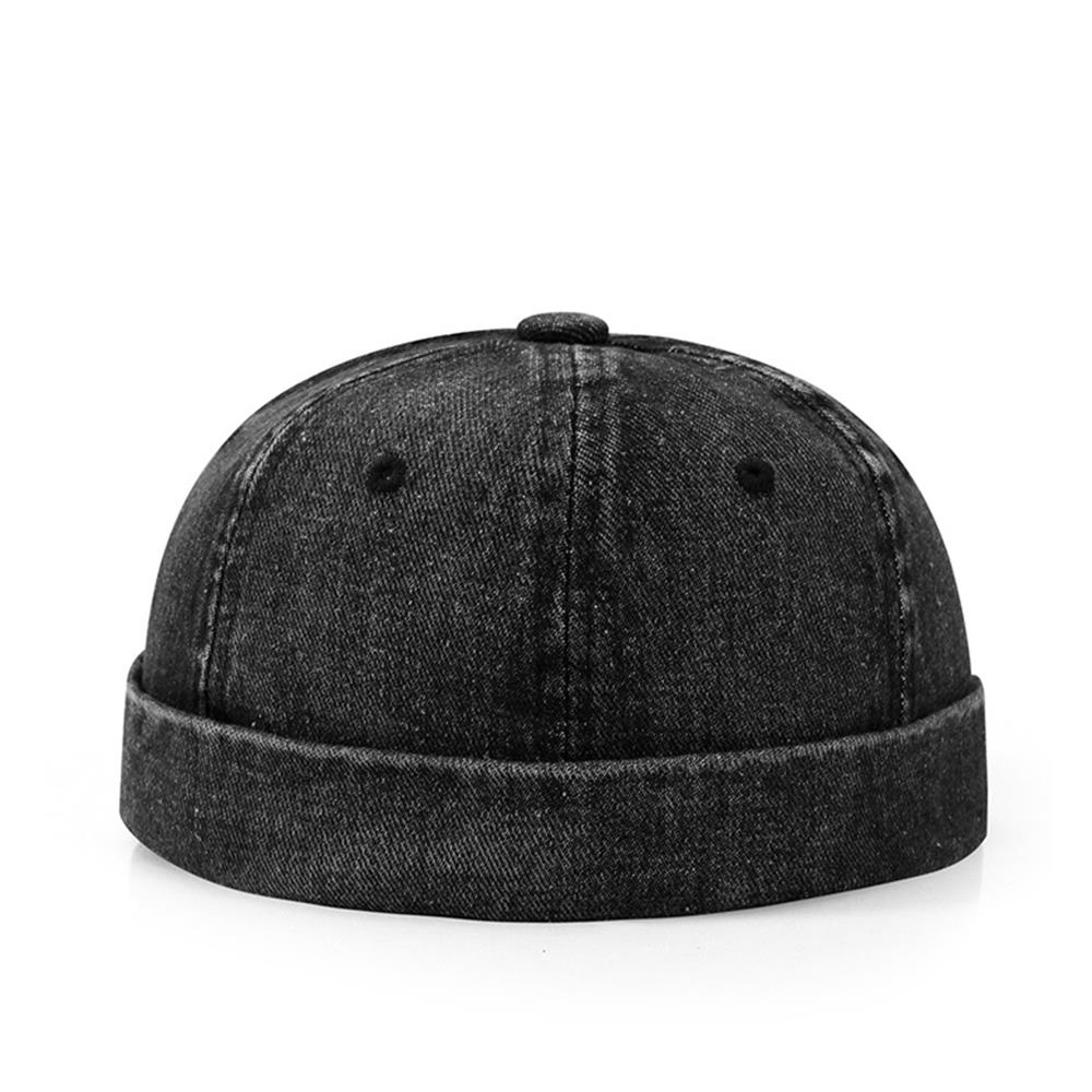 Solid Color Denim Docker Cap Adjustable Brimless Skullcap Beanie Sailor Cap For Men Women Bucket Da 9