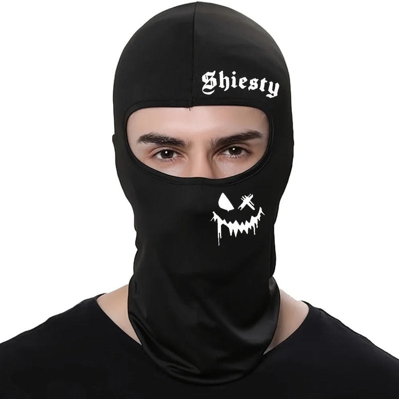 Unisex Summer Cool Neck Cover Smiling Face Print Balaclava Face Mask Motorcycle Skiing Scarf 1