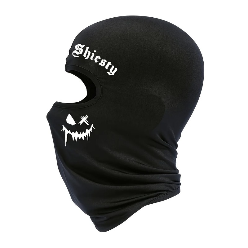 Unisex Summer Cool Neck Cover Smiling Face Print Balaclava Face Mask Motorcycle Skiing Scarf 2