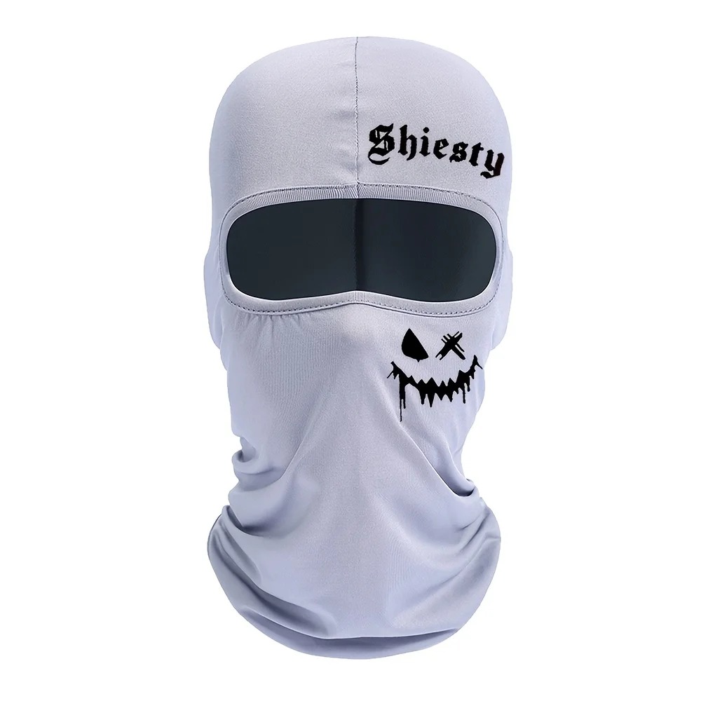 Unisex Summer Cool Neck Cover Smiling Face Print Balaclava Face Mask Motorcycle Skiing Scarf 5