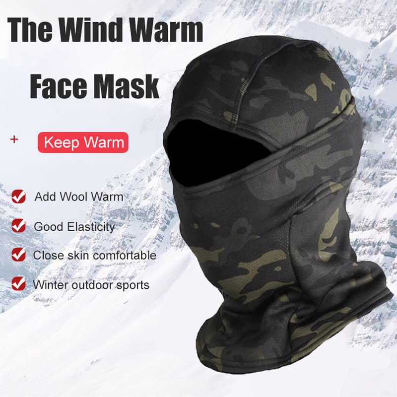Polar Fleece Camouflage Full Face Mask Winter Balaclava Ski Motorcycle Cycling Helmet Inner Cap Kee 1