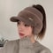 New Fashion Winter Warm Knitted Cap Baseball Hat With Visor For Women Windproof Ear Wing Outdoor Sp 3