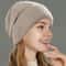 Womens Pure Wool Winter Hat Satin Lined Knitted Beanies Soft Warm Ski Cap Elastic Slouchy Sleep Cov 0