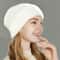 Womens Pure Wool Winter Hat Satin Lined Knitted Beanies Soft Warm Ski Cap Elastic Slouchy Sleep Cov 1