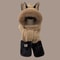 Fashionable OnePiece Plush Hat Winter Fox Warm Ear Protection Scarf 3
