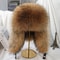 Mens Real Silver Fox Fur Bomber Hat Raccoon Fur Cap Russian Trapper Ski Hats Leather Winter Hat For