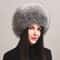 Fashion Winter Warm Hat Natural Fox Fur Hat With Earmuffs Thick Fur Cap For Women 8