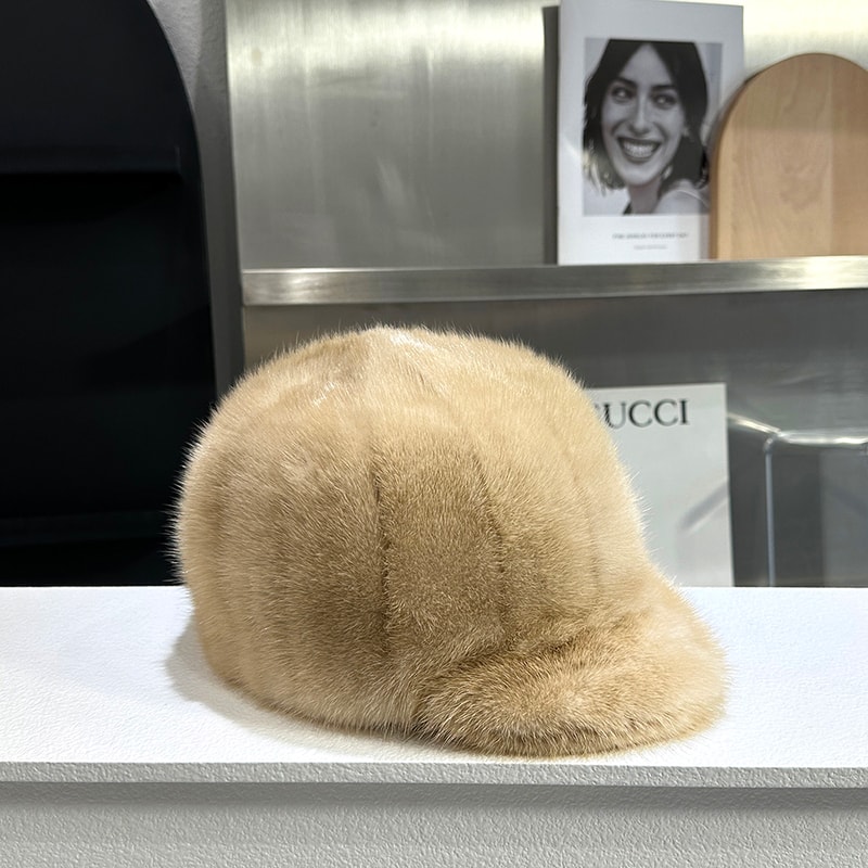 Genuine Mink Fur Hat Winter Women Natural Quality Fashion Cap For Outdoor Wear 4