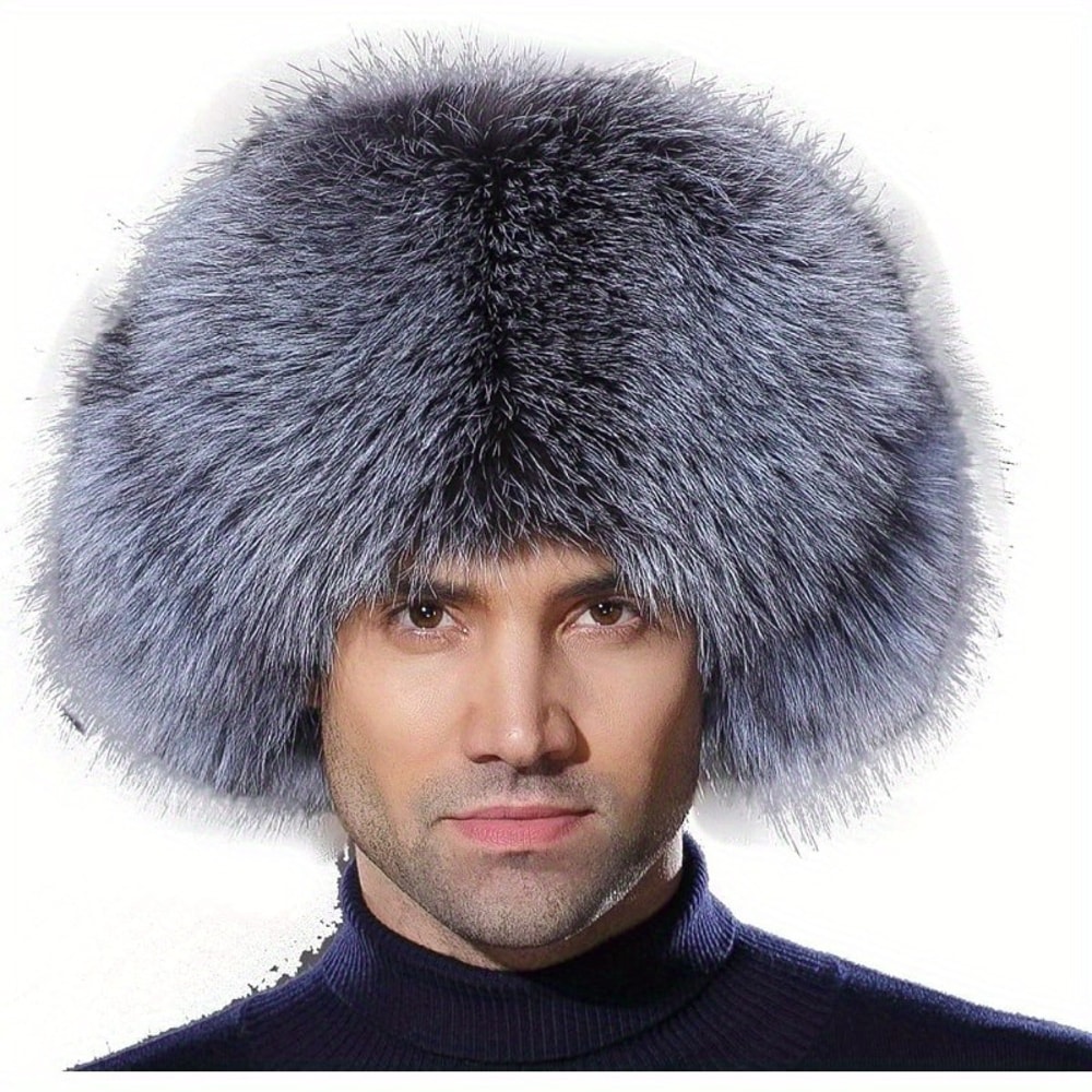 Warm Hat Faux Fur Mens Bomber Cap Thickened Russian Winter Hat 5