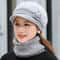 Fashion Women Winter Hat Faux Fur Knitted Hat Scarf Warm Set Keep Warm Cap Casual Flower Hat Lined 6
